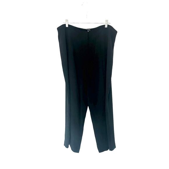 Eileen Fisher Dress Pants Black Relaxed Office Work Career Straight Leg Large - Picture 1 of 12
